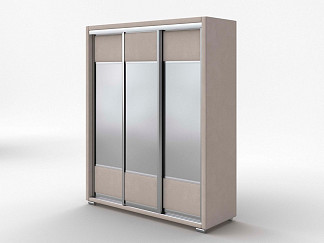 Шкаф Орматек Шкаф-купе 3х дв Orma Soft 2 (3 зеркала) (Ткань: Микровелюр Laska 15 Лён) 177x60