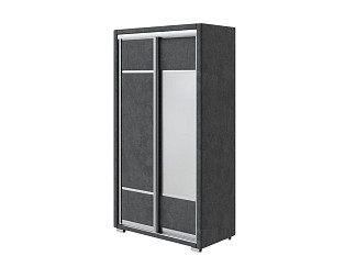Шкаф Орматек Шкаф-купе 2х дв Orma Soft 2 (1 зеркало) (Ткань: Велюр Sohu Графит) 119x60