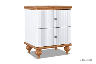 Тумба прикроватная "Рандеву" 02; белый лак+антик 24