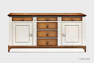 Тумба 3-х секционная «Бриансон»; жемчуг+дуб