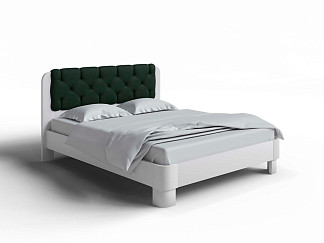Кровать Орматек Wood Home 1 (Ткань: Микровелюр Белая эмаль (сосна) с брашированием/Laska 19 Папоротник) 200x220