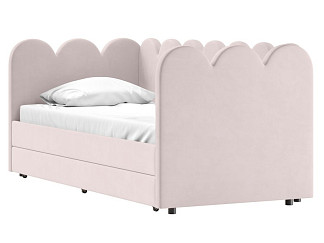 Детская кровать Табби 90 Велюр Светло-розовый
