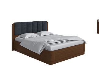 Кровать Орматек Wood Home 2 с подъемным механизмом (Ткань/Массив (сосна) Мокко (сосна) с брашированием/Casa Графитовый) 200x220