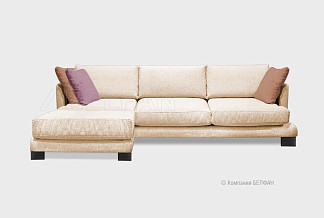 "Леформ" диван 3-х местный с пуфом; нераскл.; 18+2L1R; левый; венге; Antikvar 981+Antikvar 981+Antikvar 121+Pushe 05 (гр.4/АВ)