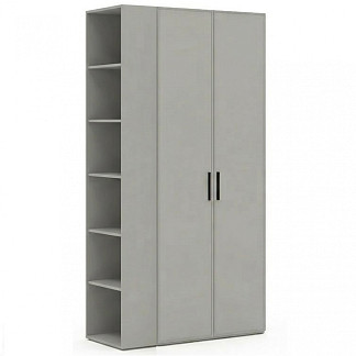 Шкаф двухстворчатый Римини серая со стеллажом Римини серая