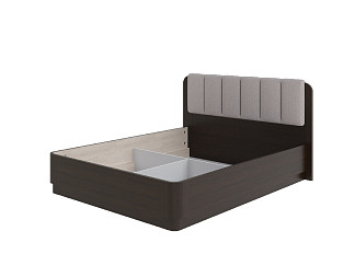 Кровать Wood Home 2 (Массив/Рогожка Венге (береза)/Nice Кремовый) 160x220