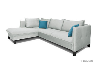 "Морган" диван угловой с оттоманкой; раскл.; 2MR6L; "Тик-так" (1270х2360); венге; 507(1)+509(1) (гр.1)