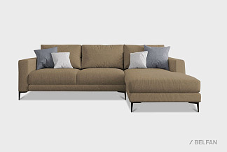 "Мэттью" диван с оттоманкой; раскл.; 2ML6R; "Тик-так" (2500x1400); правый; черный; Sharli 04+Sharli 13+Sharli 01 (гр.1/БК)