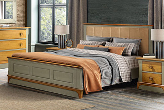 Кровать "Brianson"; без основания, без матраса; (1800x2000); корсика+дуб; Italia 5