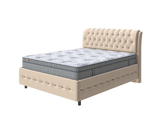 Кровать Como (Veda) 4 Grand с ПМ + Матрас Optima Comfort M (Экокожа Бежевый) 160x220