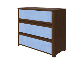 Комод Орматек Wood Soft (Ткань/Массив (сосна) Мокко (сосна) с брашированием/Teddy 311 Небесно-голубой) 90x40