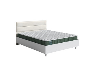 Кровать Орматек Albero Soft New с подъемным механизмом (Ткань/Массив (сосна) Белая эмаль (сосна)/Лофти Лён) 200x220