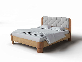 Кровать Орматек Wood Home Lite 1 (ЛДСП+ткань ЛДСП Бунратти/Антик (сосна)/Laska 05 Утренний туман) 200x220