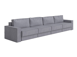 Орматек Диван-кровать Porto Hard четырехсекционный (Ткань: Велюр Teddy 318 Мокрый асфальт) 393x157