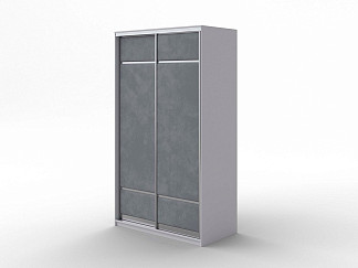 Шкаф Шкаф-купе 2х дв Como/Veda (без зеркал) (ЛДСП Белая+ткань Белый/Laska 06 Серый мо) 119x62