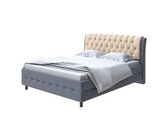Кровать Como (Veda) 4 с ПМ + Матрас Orto Comfort Middle (Экокожа Темно-синий/Бежевый) 200x190