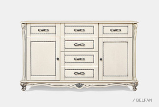 Тумба "Алези 3"; слоновая кость с серебром