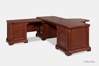 Стол рабочий с приставками "Престиж"; ГМ 5974; мокко