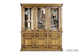 Шкаф комбинированный "Верди Люкс 3з"; дуб рустикаль с патиной