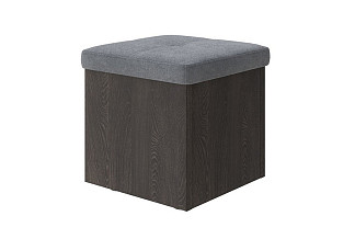 Пуфик Пуф Como/Veda (ЛДСП Кантербери+ткань Дуб Кантербери/Sohu Сталь) 42x42