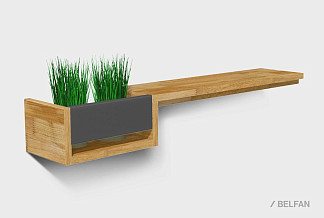 Полка с нишей "Уоллстрит" (левая); к-бейц-масло, вст-антрацит