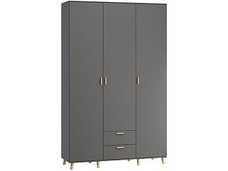 Распашной шкаф Пронто 3-130x210 Графитовый