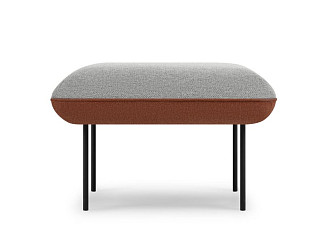 Пуф Наск Рогожка Серый/Терракотовый