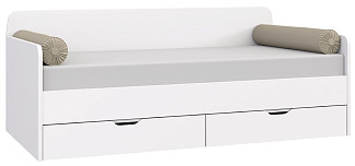 Кровать-диван (900мм)+ящик G3A+подушки Rimini белая
