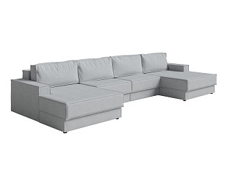 Орматек Угловой диван-кровать Porto Middle четырёхсекционный (Ткань: Букле Soul 900 Дымчатый) 441x175