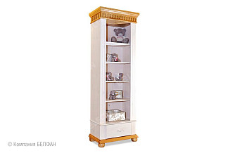 Стеллаж "Хельсинки-01" (1 ящик); белый воск+антик