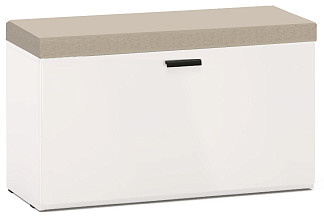 Тумба для обуви 1дв.откидная, Saga Latte дл.770 Chelsea белая
