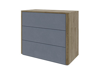 Комод Verda Bliss M (Ткань/Массив Масло-воск Natura (дуб)/Manhattan 12 Тихий океан) 79x90