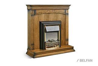 Подставка декоративная под камин "Верди Люкс 1"; дуб рустикаль с патиной