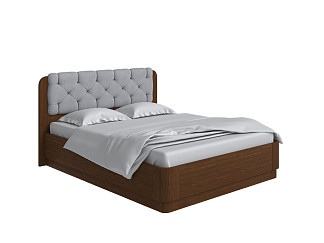 Кровать Орматек Wood Home 1 с подъемным механизмом (Ткань/Массив (сосна) Мокко (сосна) с брашированием/Тетра Стальной) 200x220