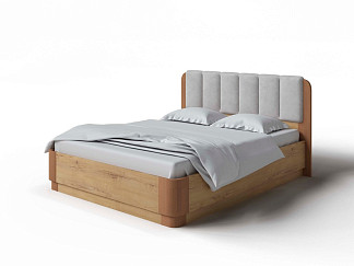 Кровать Орматек Wood Home Lite 2 с подъемным механизмом (ЛДСП+ткань ЛДСП Бунратти/Антик (сосна)/Laska 05 Утренний туман) 160x220