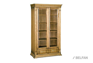 Шкаф для книг "Верди Люкс 2/1"; дуб рустикаль с патиной