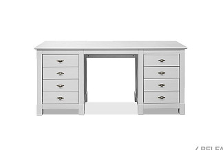 Стол письменный "Рауна" 08 (2 тумбы); белый воск