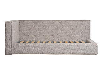 Кровать детская угловая Runa-80 с мех шенилл серая Seppia Ser 114*215*80см