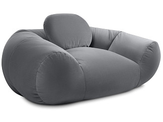 Пуф Тут Рядом Красавчик Велюр Светло-серый