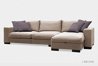 "Лофт" диван с оттоманкой; раскл.; 2ML8MR; "Ифагрид" (1450х1880); венге; Vogue 02+Vogue 02+Vogue 14+Vogue 14 (гр. 1)