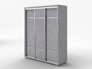 Шкаф Орматек Шкаф-купе 3х дв Orma Soft 2 (без зеркал) (Ткань: Микровелюр Laska 05 Утренний туман) 177x60