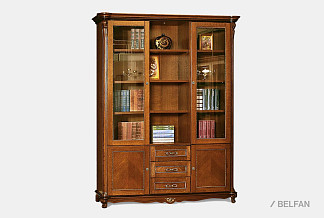 Шкаф комбинированный для библиотеки "Алези "; античная бронза