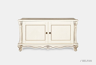 Тумба в прихожую "Алези"; слоновая кость с золочением