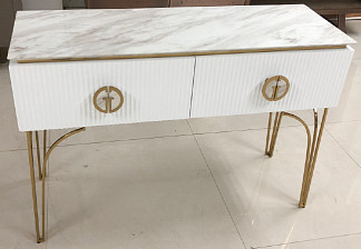 GD-CST20207 Консоль Plisse белая/золото 120*40*80см