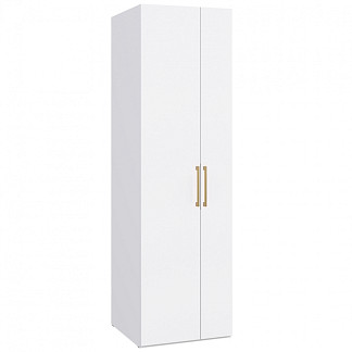 Шкаф 2дв. гл.608, дл.692, др.ручки (3полки Шиншилла) Soho белая