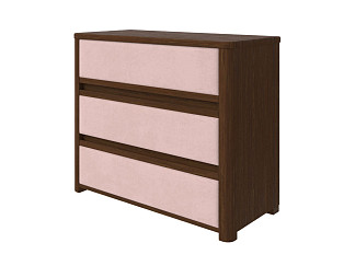 Комод Орматек Wood Soft (Ткань/Массив (сосна) Мокко (сосна) с брашированием/Ultra Розовый мусс) 90x40