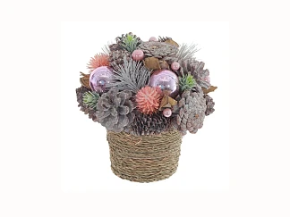 Деорация в кашпо Новогодняя композиция