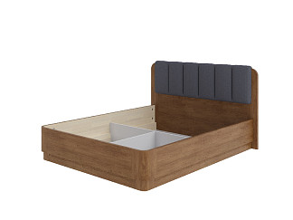 Кровать Wood Home 2 (Массив/Рогожка Антик (сосна) с брашированием/Nice Графит) 200x220