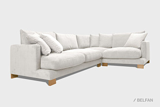 "Леформ" диван угловой; нераскл.; 2L901R; правый; дуб лак; Sharli 01 (гр.1/БК)