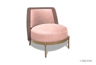 "Ливио" кресло; нераскл.; металл золото; Aurora Desert+Pushe 05 (гр. 2/АБ+МТХ)